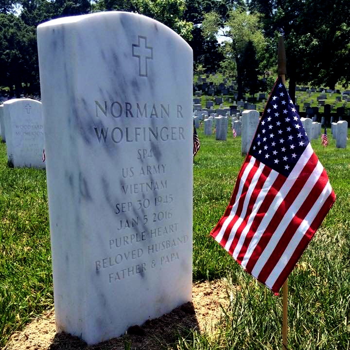 Norm Wolfinger Arlington Cemetary Headstone